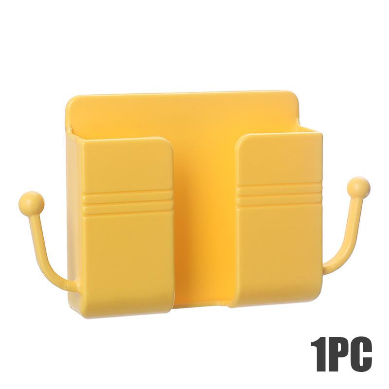 4/2/1pcs Wall Mounted Mobile Phone Holder Multifunction Holder Remote Control Storage Box Charger Hook Cable Charging Dock Stand