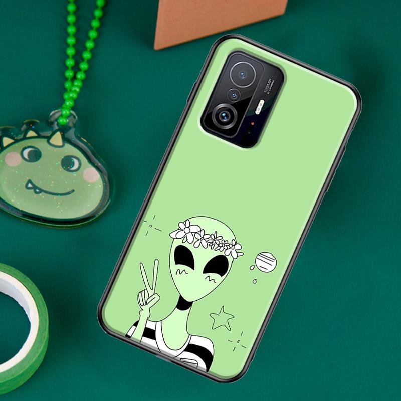 Aesthetics Cute Cartoon Alien Case For POCO F5 X5 X3 Pro X4 F4 GT F3 M5s C40 Cover For Xiaomi 13 12 Lite 11T 12T Pro 12X