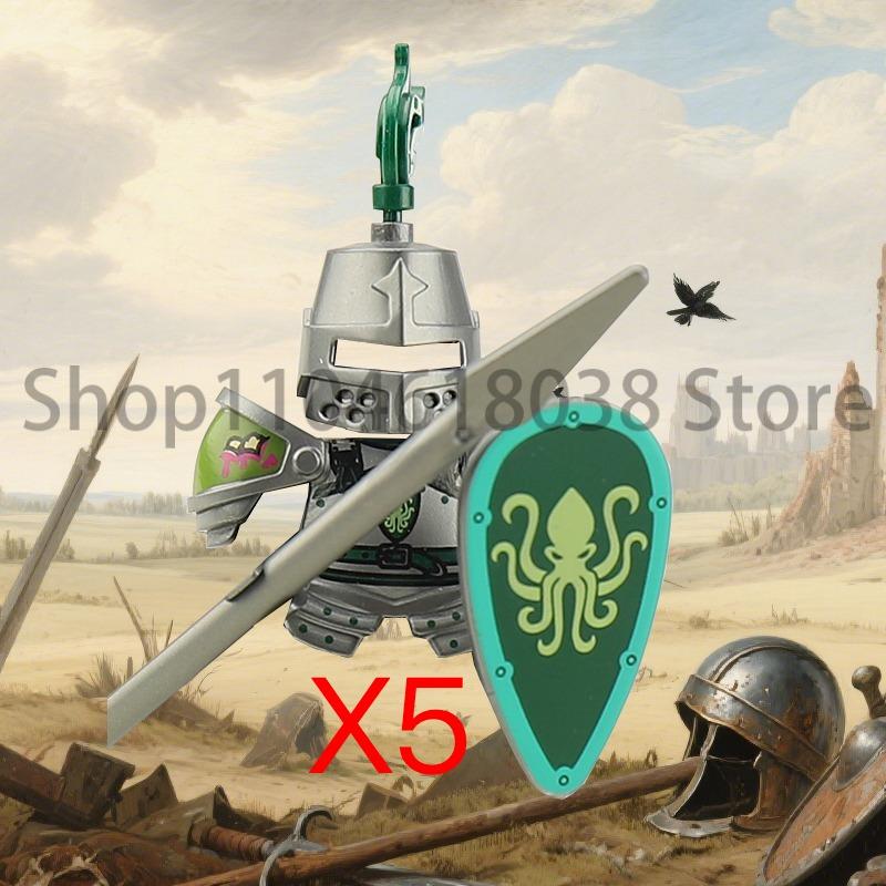 Medieval Military Figures Octopus Sea Demon Knights Building Blocks Weapons Accessories Sword Temple Spear Shield MOC MINiBricks