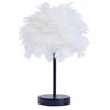 Feather table lamp bedroom bedside lamp high-end sense