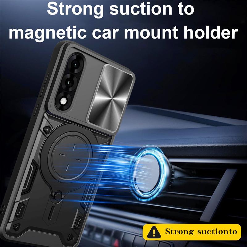 Armor Protection Slide Lens Phone Cover For OnePlus Nord 5 5G Case Car Magnetic Holder Ring Stand for One Plus 1+ Nord5 5G Funda
