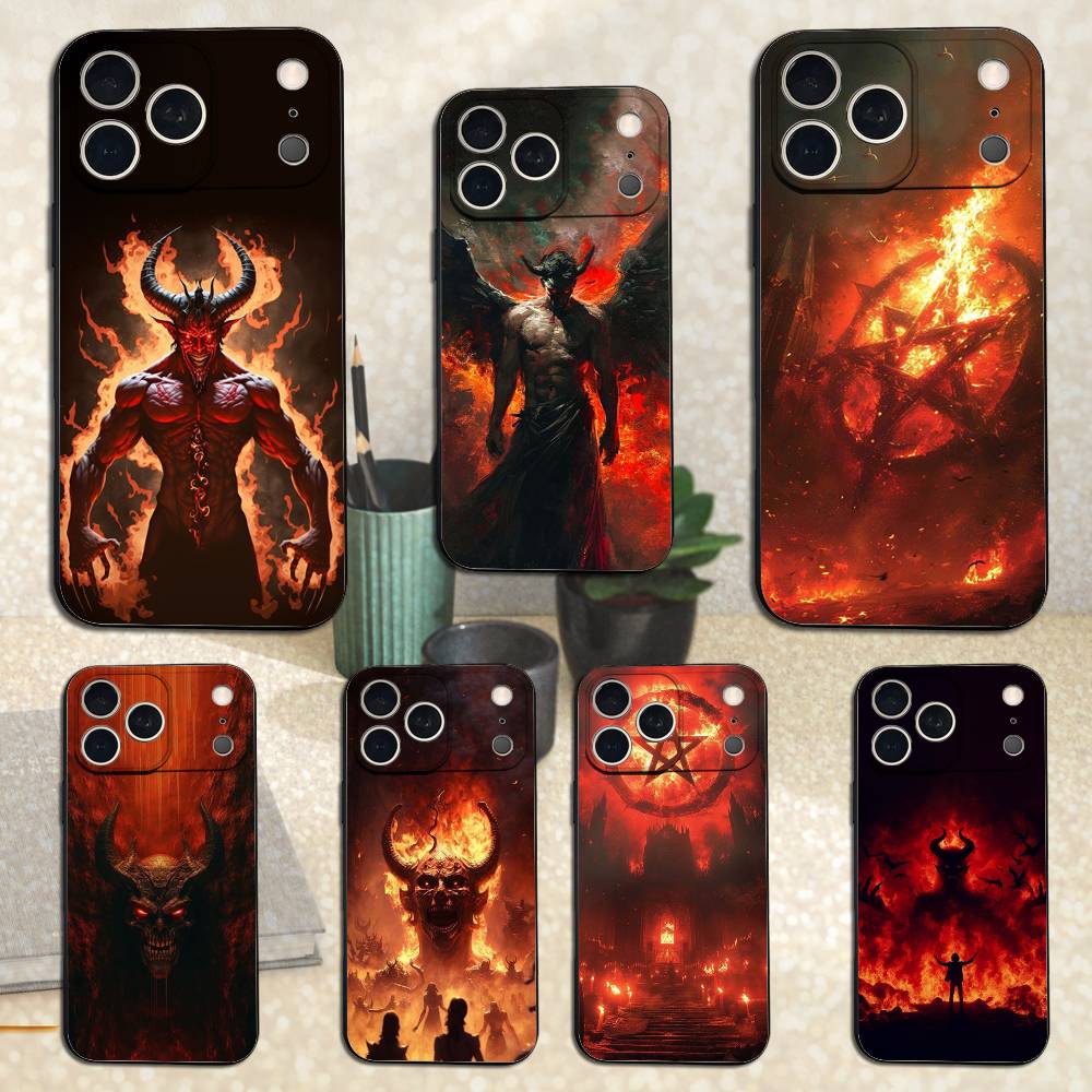 Dark Art D-Devil S-Satan Case For iPhone 15,17,16,12,14,13,11,Plus,Pro Max,XS,X,Mini,8,7,XR,SE,Soft Silicone Black