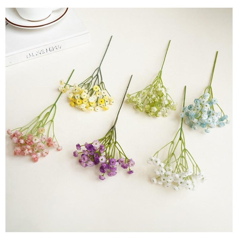 1ks měkký plastový gypsophila umělé květiny 22cm Real Touch Gypsophila Mini kytice pro svatbu domácí dekorace