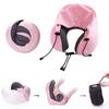Removable Cover U-shaped Neck Pillow Washable Cover Hooded Neckrest Pad  Car Neck Support