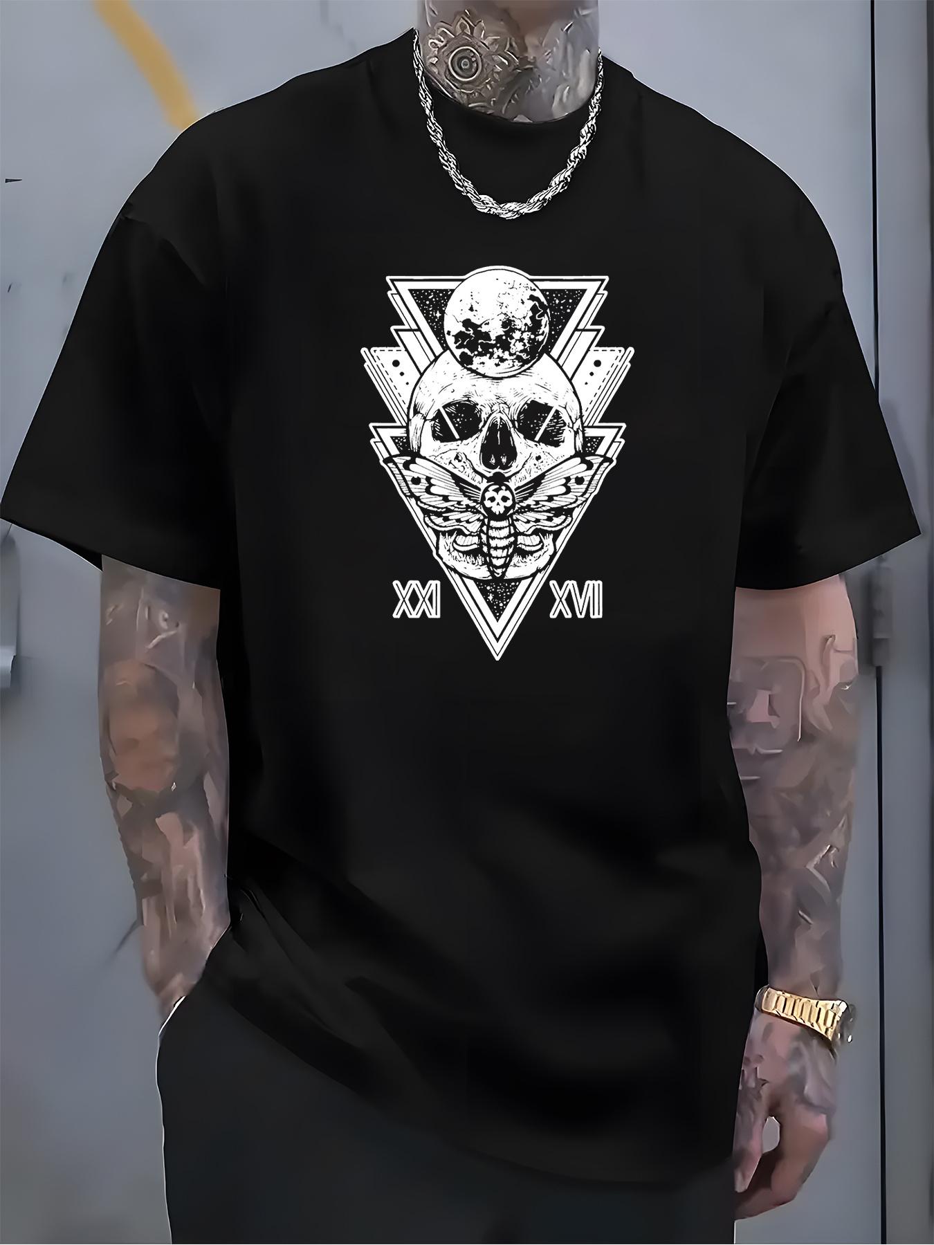 

Graphic Print T-shirt - Soft Breathable Cotton Tee with Bold Black & White Contrast - Streetwear Shirt for Casual S