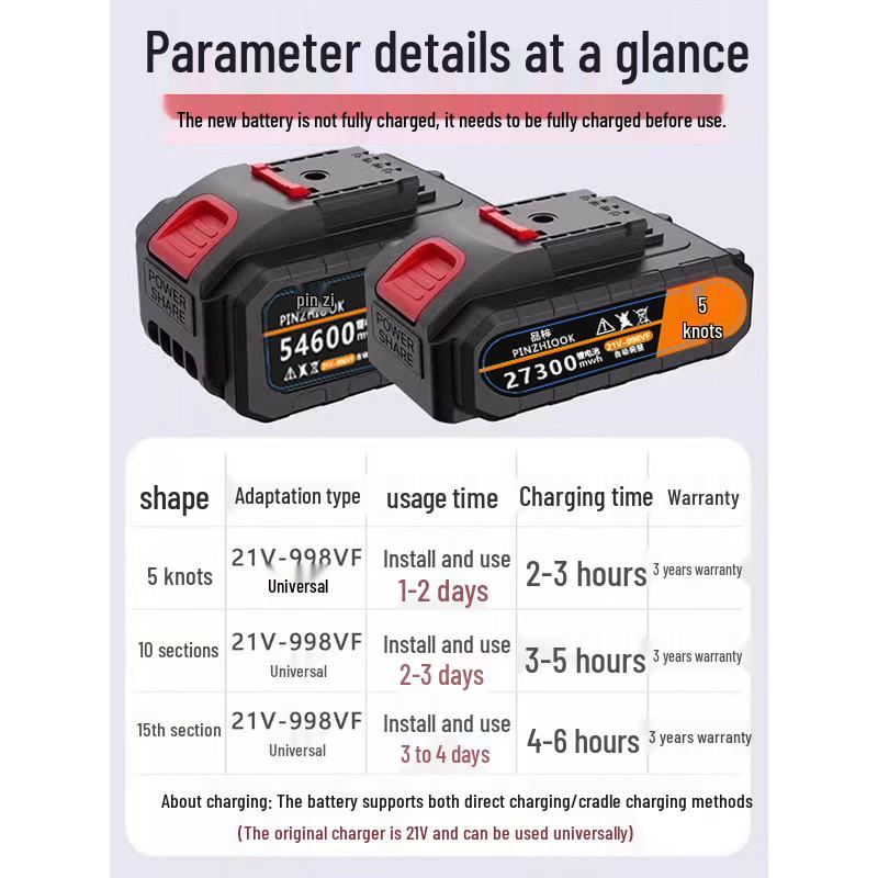 21V Lithium Battery for Electric Drill Tools - Universal High-Capacity 36VF/48V Pistol & Hand Drill Driver