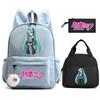 Zaino Stampato Cartoon Hatsune Miku Borsa Pranzo Astuccio per Bambini Studenti Borsa Scuola Ragazza Bambino Regalo Borsa da Viaggio Donna