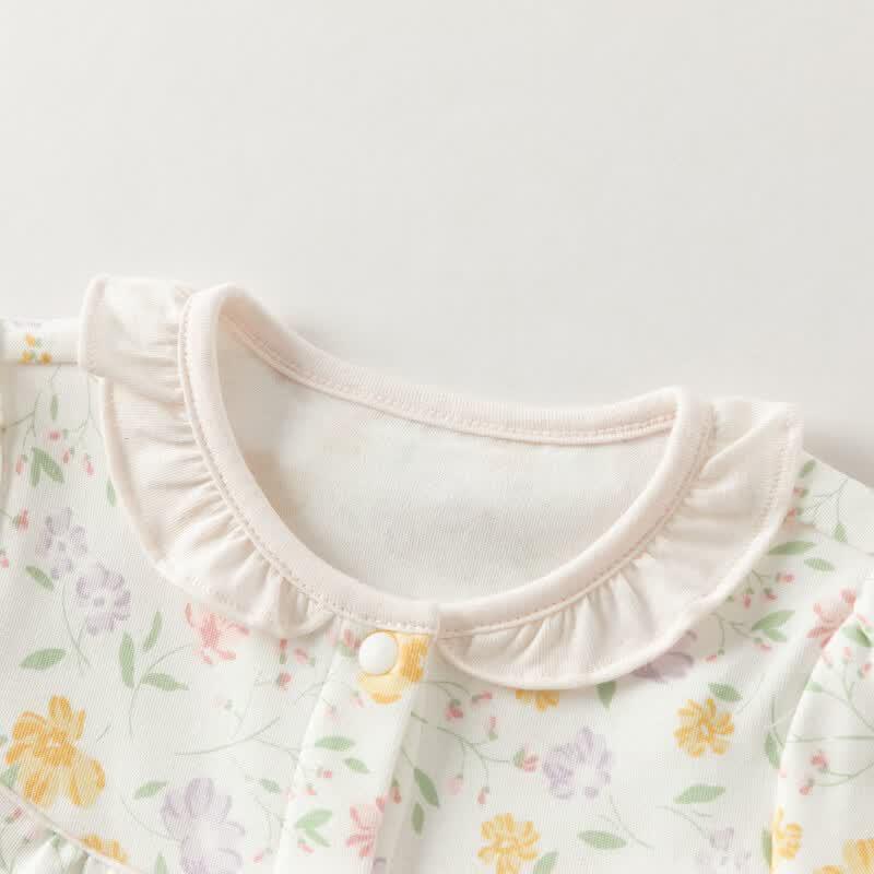 DAVE & BELLA Baby Girl Flower Print Knit Romper
