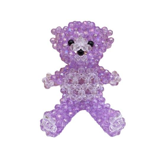 Keychain Pendant, Cartoon Bear Handcrafted Metal Keychain with Glossy Realistic Surface, DIY Animal Beading Kit for Backpack or Handbag