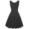 Ärmelloses V-Ausschnitt Fit-and-Flare-Kleid für Damen Elegantes A-Linien-Knielanges Cocktailparty-Kleid mit gefaltetem Oberteil