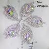 20PCS Solid Color Leaf Shape Rhinestones DIY Crafts Flat Back Rhinestone Hand Sewing Gem  Scrapbook