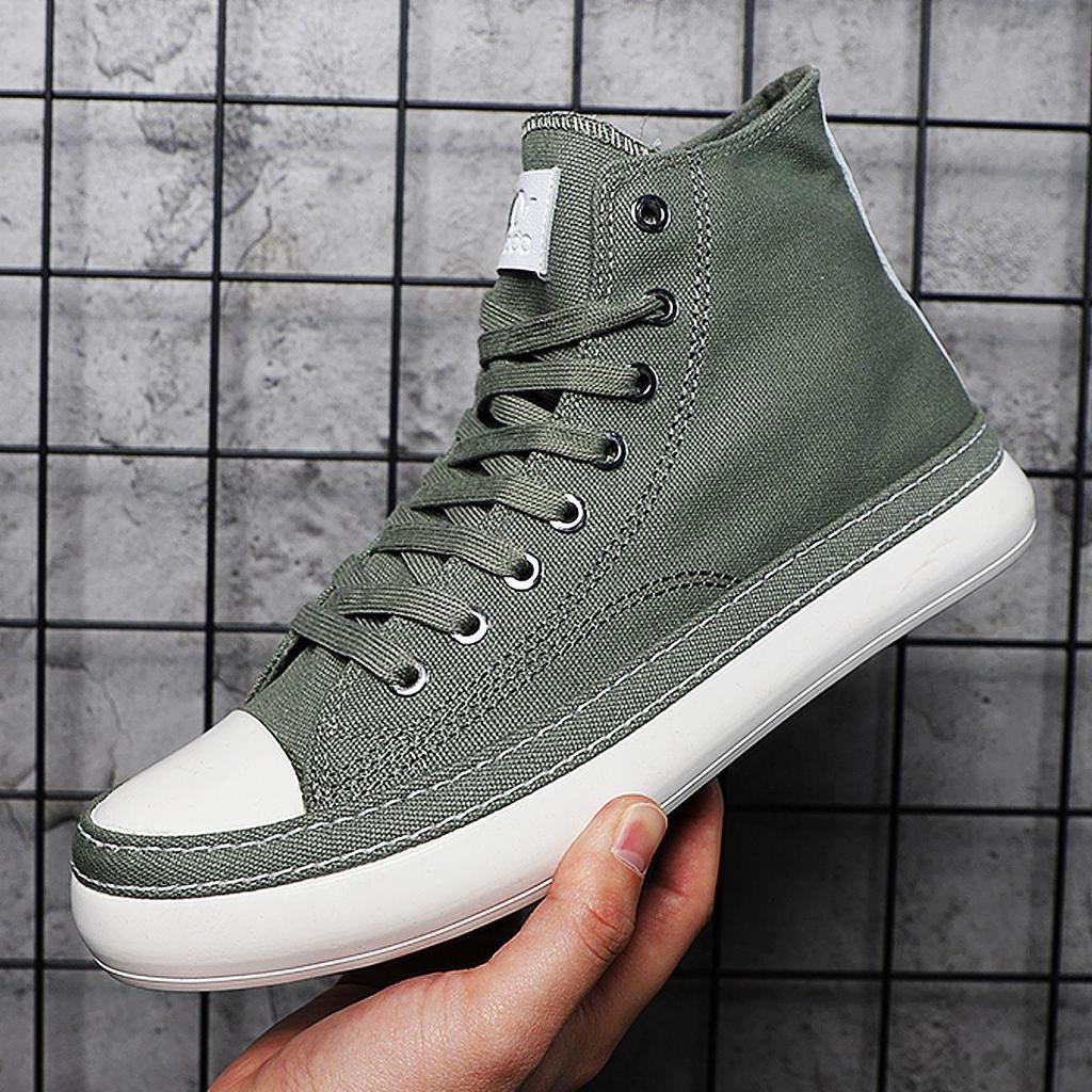 22365 Men's High-Top Canvas Shoes: Versatile, Trendy Korean-Style Breathable Footwear