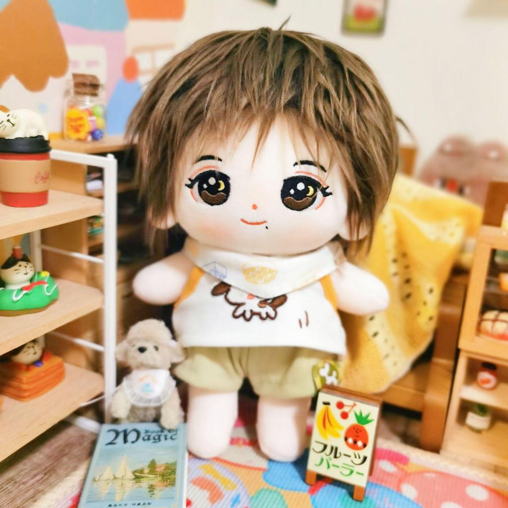 20cm Frizzy Cotton Plush Doll with Changeable Clothes - Cute Girl Gift