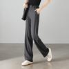 Half Elastic Waist Casual Wide Leg Pants
