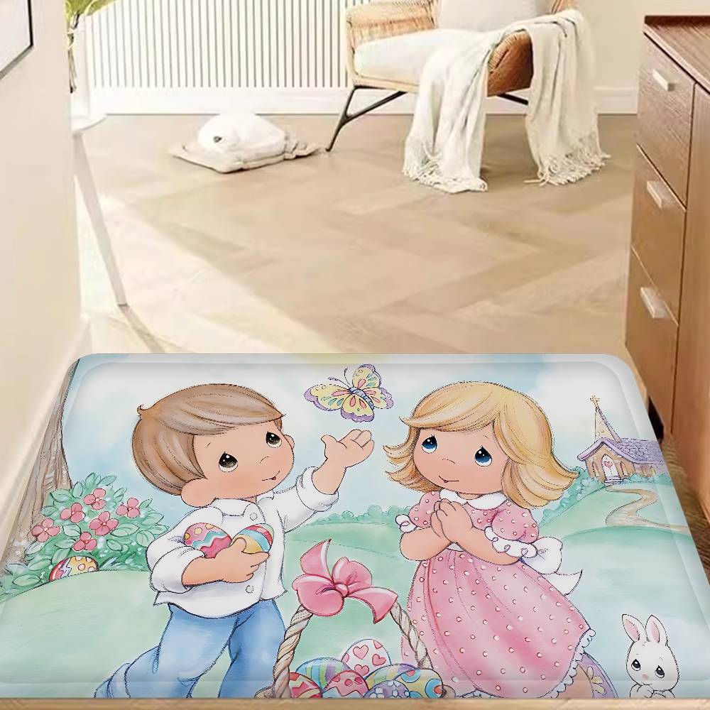 Precious Moments Cute Bathroom Mat Retro Multiple Choice Living Room Kitchen Rug Non-Slip Bedside Mats