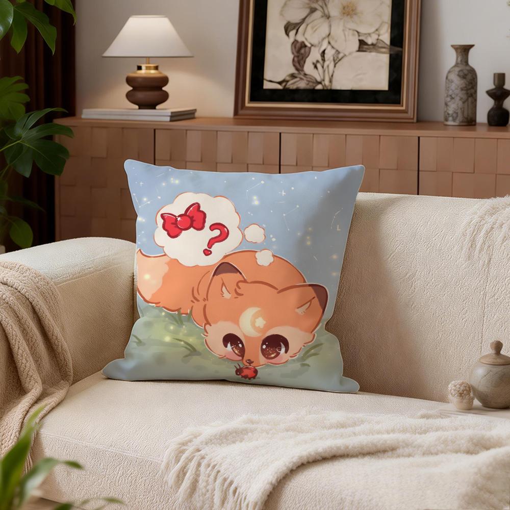Cute Bokko Fox Cushion Cover Cushion Cover Set 4Pcs 50x50 45x45 40x40 Pillowcase Decorative Sofa Home Decor