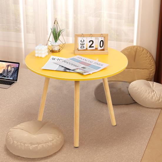 Household Small Apartment Dining Table, Round Kitchen Table with Wood Legs, Kitchen Living Room Leisure Coffee Table