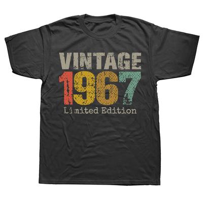 Funny 58 Year Old Gifts Vintage 1967 Limited Edition 58th Birthday Tshirts Men Casual 100 Cotton Loose Oversized T Shirt