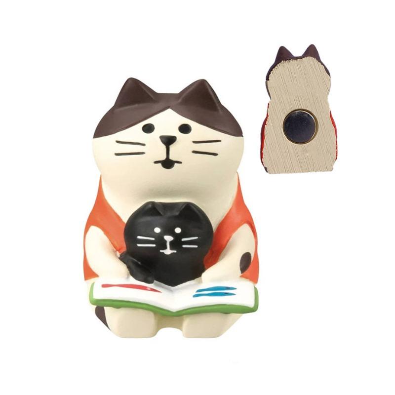 Japanese cat refrigerator sticker, grocery zakka cute bread coffee shop decoration gift miniature resin ornament