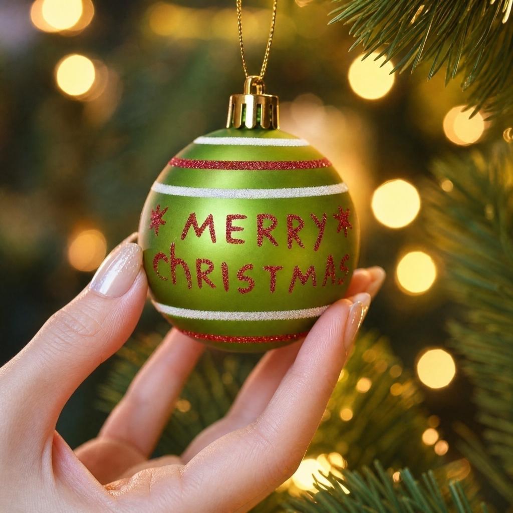 Novelty Christmas Ornament Set - 46 Pcs Funny Shaped Painted Tree Decorations with Candy Cane and Tree Designs