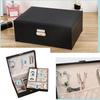 2layer PU Leather Wrist Watch Jewelry Display Box Women Fashion Jewelry Earring Storage