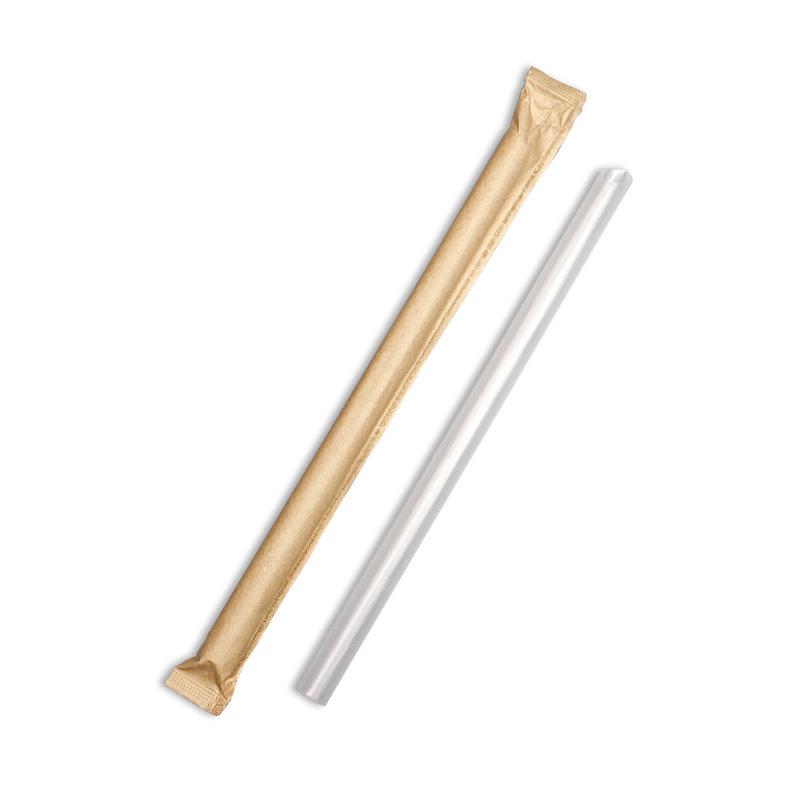 Individually Wrapped Biodegradable Black Straws for Hot Drinks - Thick & Thin, PLA, 2000 pcs.