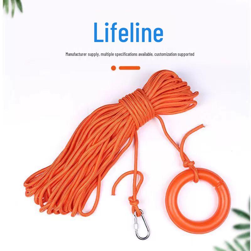 Qinli 8mm Rescue Rope with Hook and Ring One Size