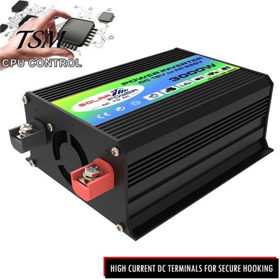 Car Inverter 1 Set Power 3000W Peak Solar Fast Charging Dual USB Ports Auto Equipment Intelligent Transformer Universal DC 12V to AC 220V/110V