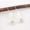 Milky Opal Gemstone 925 Sterling Silver Jewelry Handmade Earrings 1.9" For Women EE-168-20
