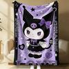 Purple Kuromi Throw Flannel Fleece Blanket Soft Warm Fluffy Cute Sofa Bed Cover Office Nap Shawl Lightweight Blanket Girl Gift