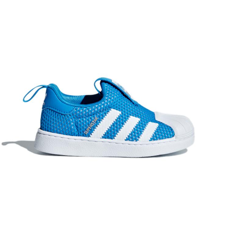 adidas Originals Superstar 360 I Breathable Low Top Toddler Shoes Blue White Infant And Toddler B37252