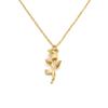 Jewelry Personalized Stainless Steel Clavicle Chain Premium 18K Gold Plated Three-Dimensional Rose Pendant Necklace Female Niche