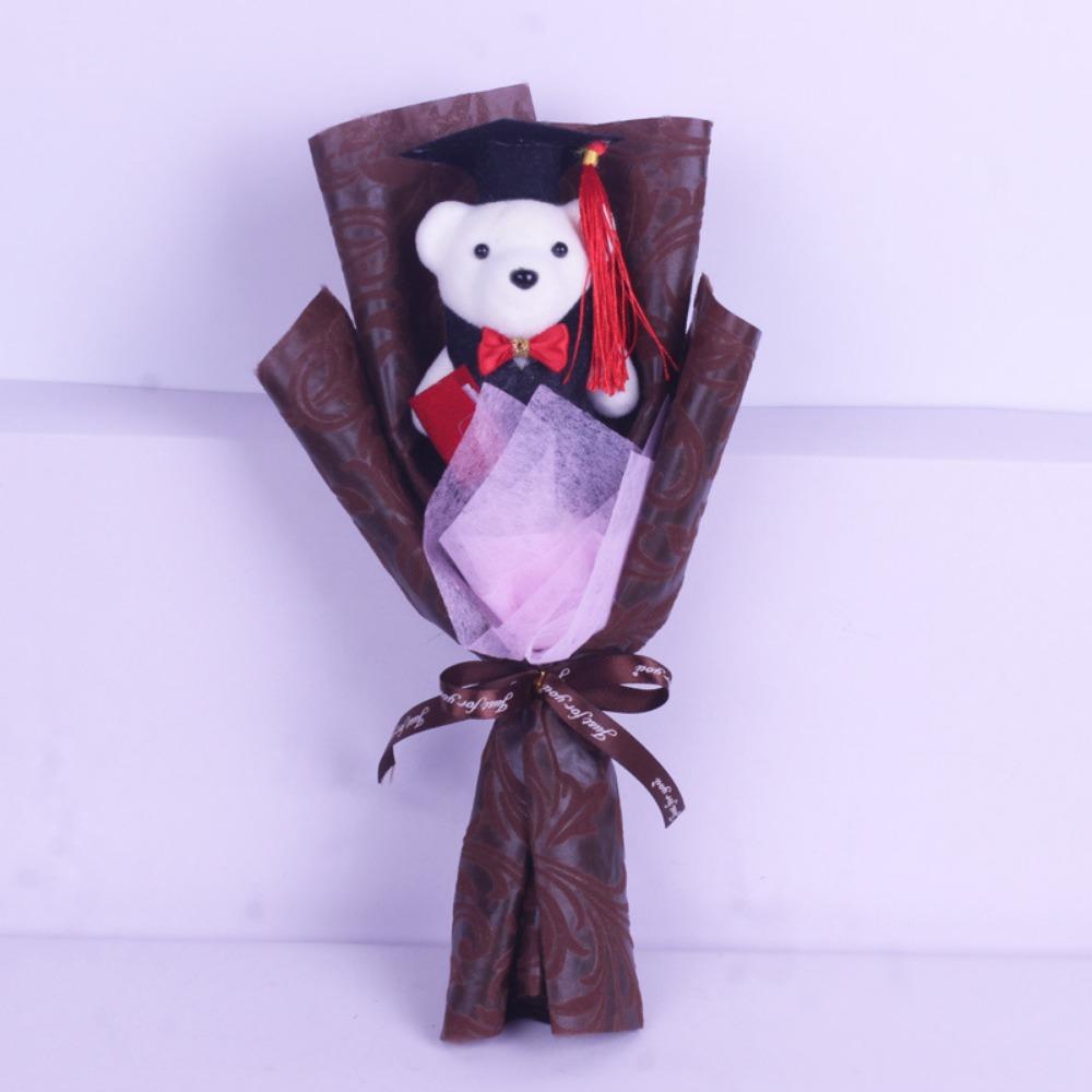 Plush Bear Bear Plush Bouquet Cartoon Doctoral Bear Toy Graduation Bear Bouquet  Birthday Party