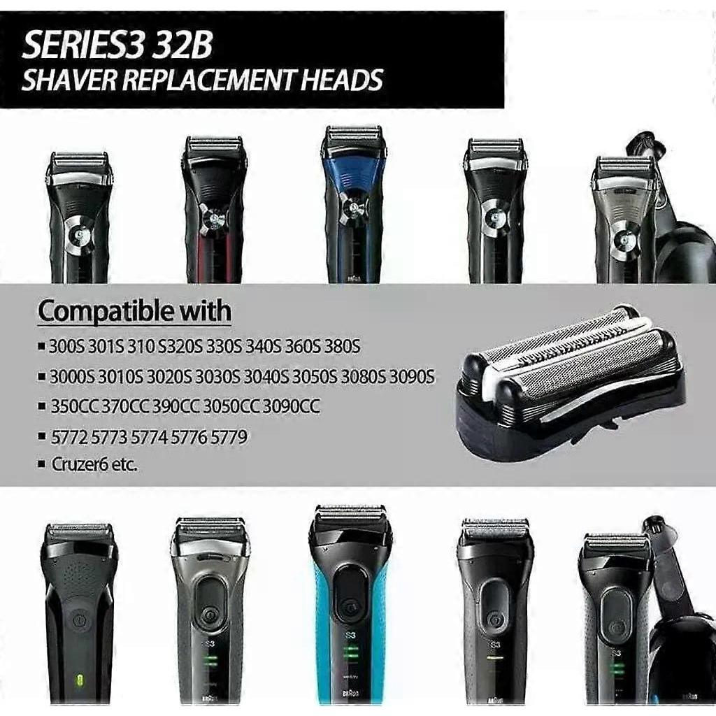 Replacement electric shaver head for Braun Series 3  multi-model compatible accessory for effective grooming
