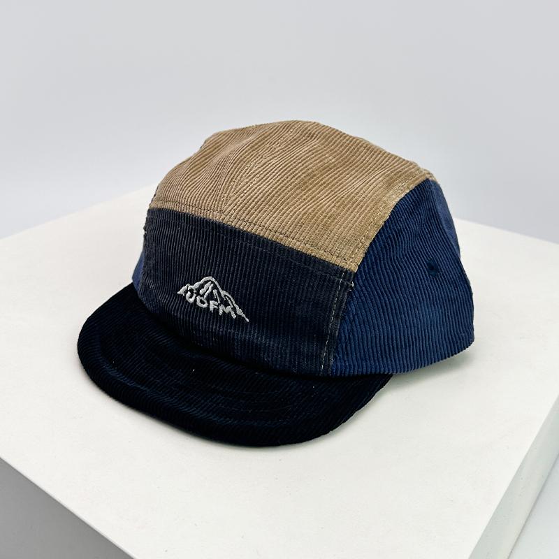 New Unisex Retro Embroidery Color Block Baseball Hats Corduroy Breathable Simple Sunshade Peaked Caps Versatile Fashion Street
