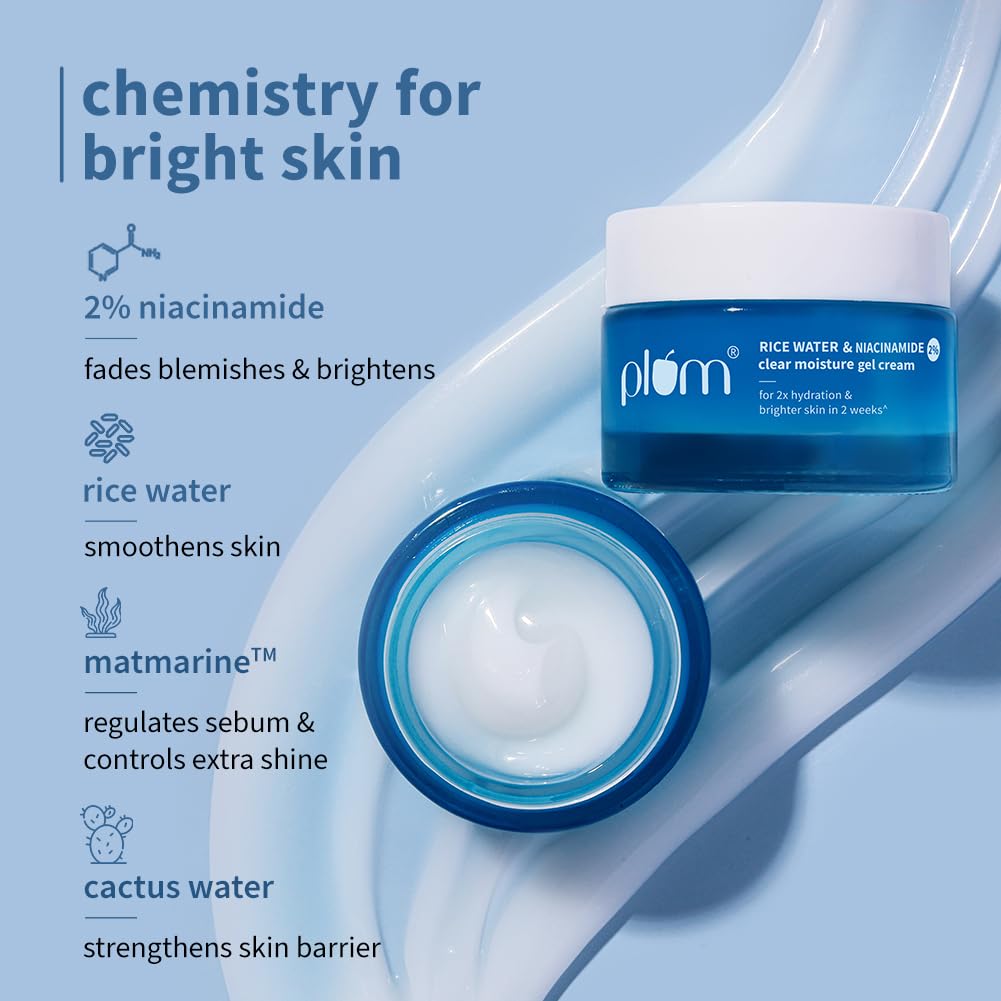 Plum Niacinamide Skin Care Combo Toner 150 Ml Moisturizer 50 G (Free Face Wash )Oil Control Unisex Daily Hydration Set