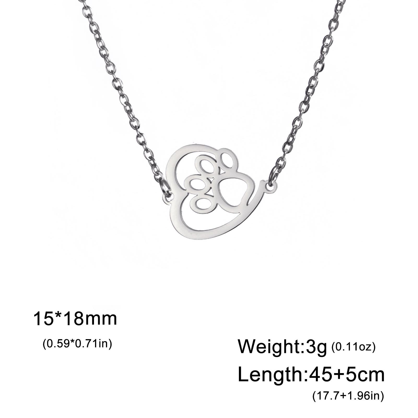

Cazador Animal Cat Dog Paw Footprint Heart Pendant Women s Necklace Stainless Steel Choker Chain Jewelry Christmas Gift 2025 New 45-50cm