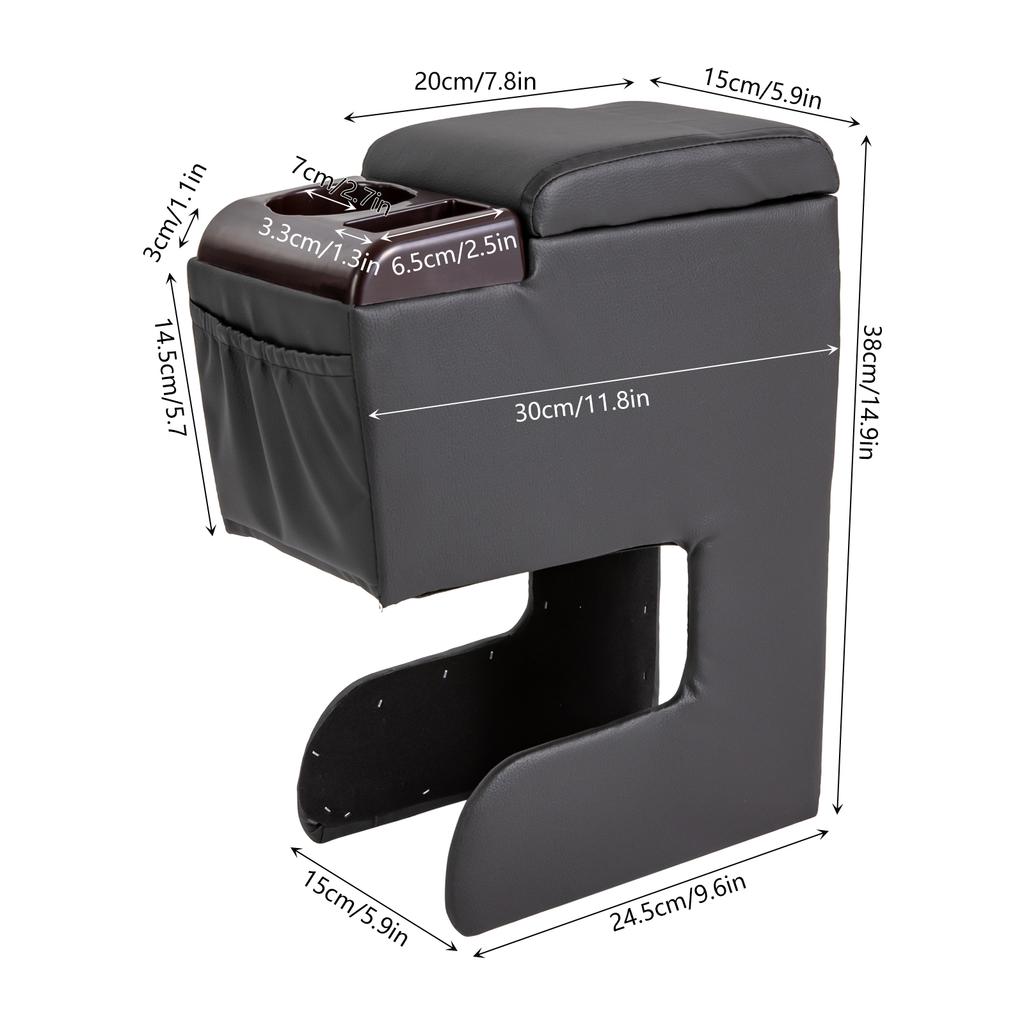 Universal Car Armrest Box - Multifunctional Centre Console with Storage Compartment & Drink Holder