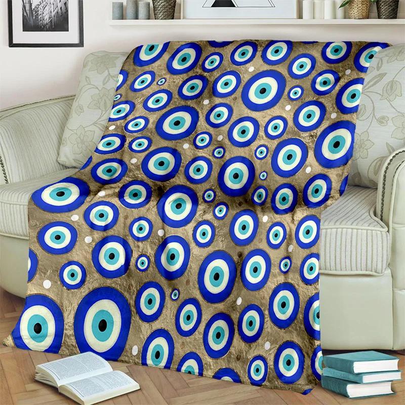 3D Evil Eye Nazar Tree of Life HD Blanket,Soft Throw Blanket for Home Bedroom Bed Sofa Picnic Travel Office Cover Blanket Kids
