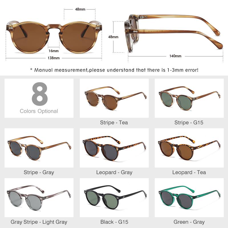 Classic Tea Lens Women Men Outdoor Driving Shades Sun Glasses Classic Round Shape Sunglasses Men Women UV400 Protection Gafas De Sol