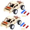 2 Set Wood Voice Controlled Vehicle DIY Toy Car Kit Scientific Experimental Tool for Children