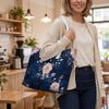 Elegant Floral Print Women Shoulder Bag Fashionable Large Capacity Casual Daily Tote for Outdoor Shopping Commute