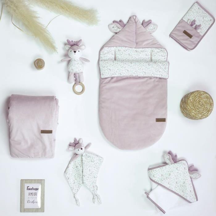 Matelas à langer + Housse avec 1 éponge imperméable - DOMIVA - LILAS