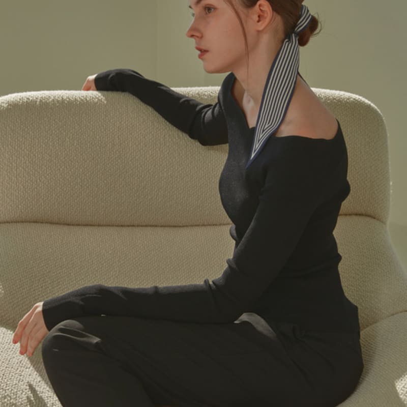 White Project STRIPE TWILLY SILK SCARF_3COLOR