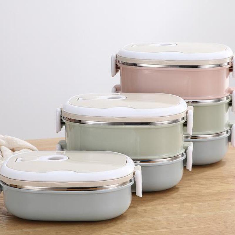 Box Stainless Steel Insulated Thermal Food Container Box Student Children Work