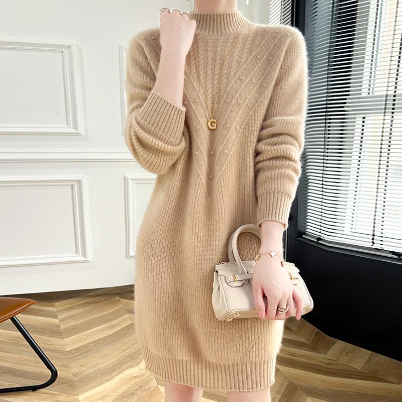 Rochie damă din cașmir Qinghe cașmir 30% cașmir 70% lână toamnă și iarnă fustă cașmir moale și caldă