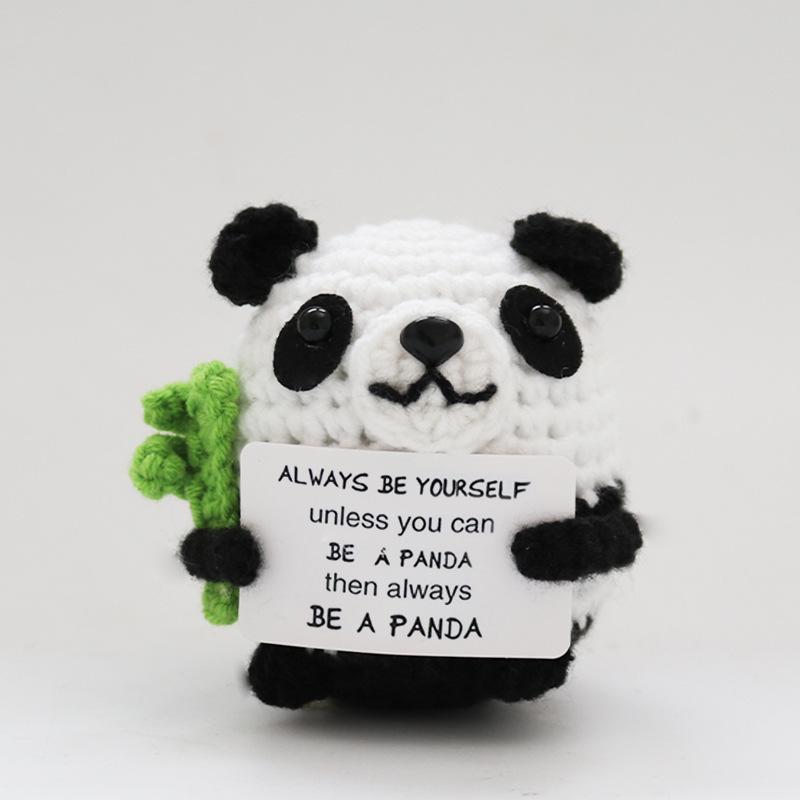 Cute Positive Sheep Emotional Support Positive Crochet Animals Bookshelf Decorations Handmade Gift