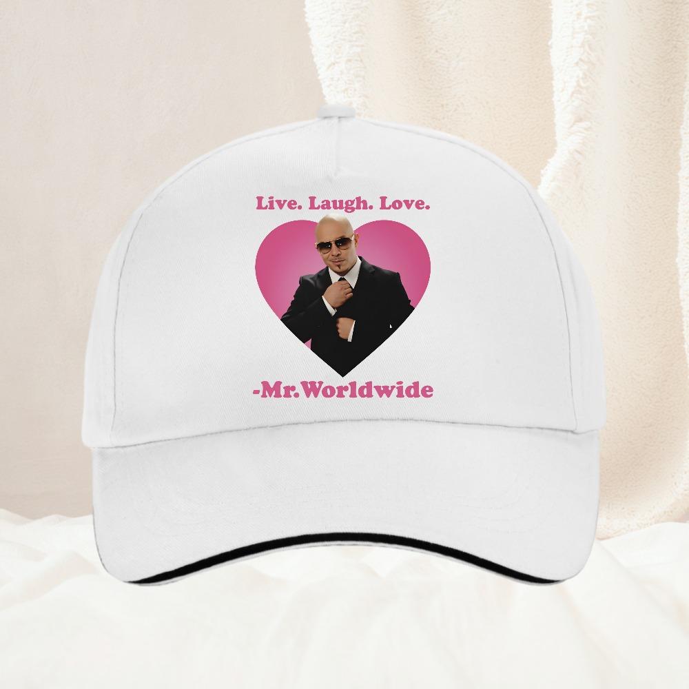 Live Laugh Love Mr Worldwide Pitbull Cappellino da Baseball Grafico Unisex Donna Hip Hop Moda Retrò Cappello da Golf Snapback