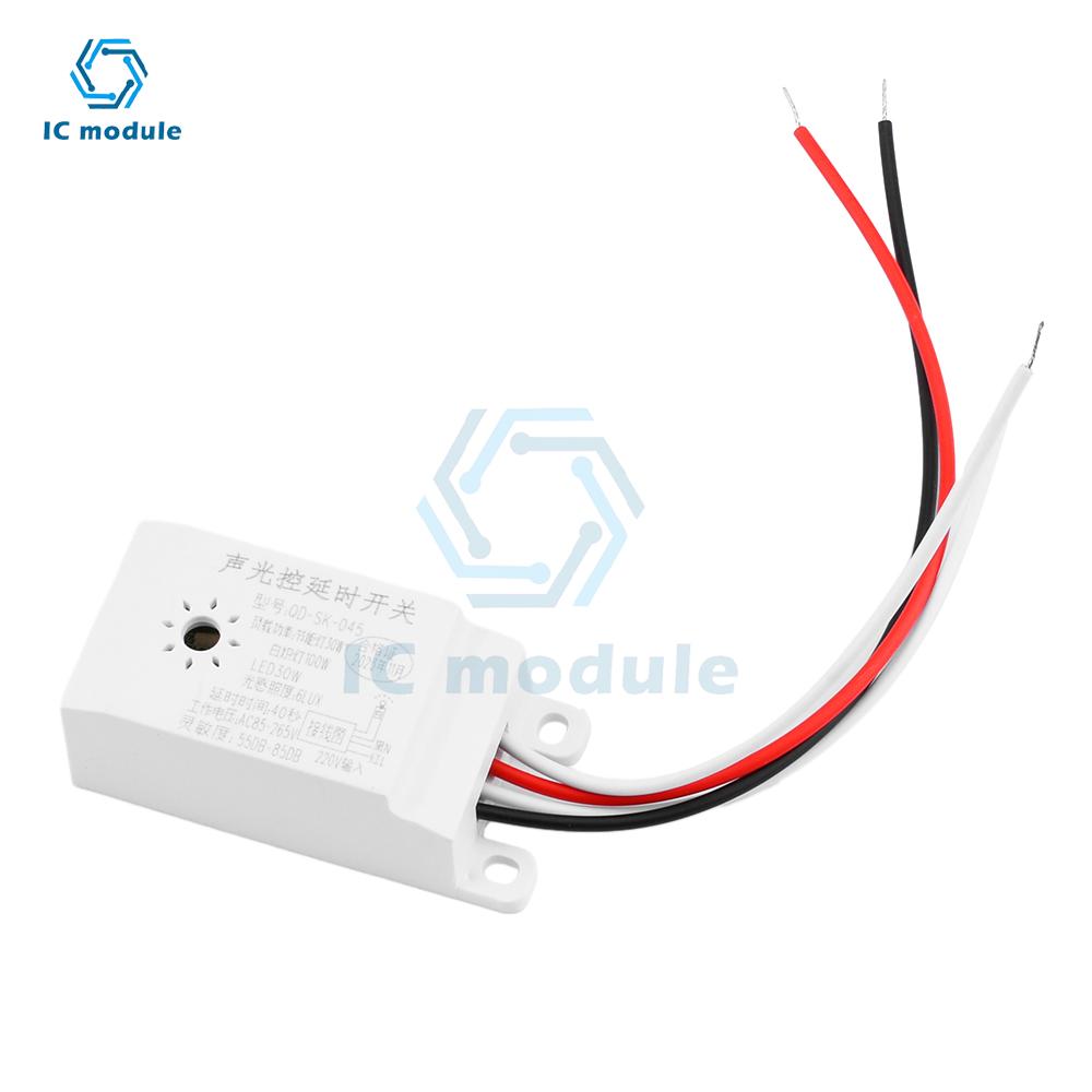 AC220V Sound Light Control Switch Automatic Voice Sensor Detector Switch Sound Light Control Delay Switch for Ceiling Light