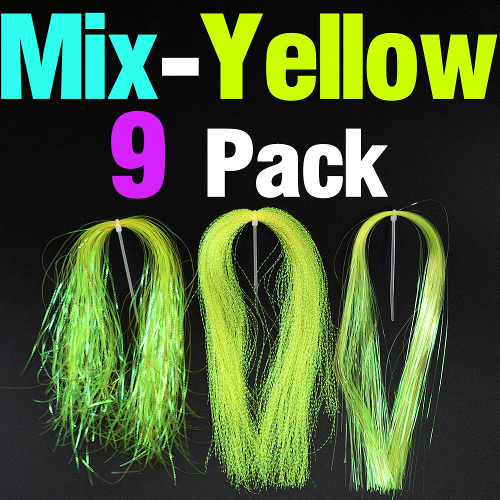 MNFT 9Packs Flashabou Fly Tying Materials Making Flies Jig Fishing Lure Crystal Krystal Flash String Ripple Saltwater Freshwater